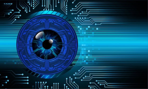 Premium Vector | Blue eye cyber circuit future technology concept ...