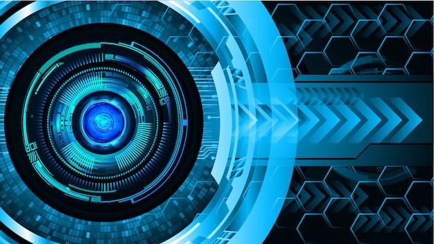 Premium Vector Blue Eye Cyber Circuit Future Technology Concept Background