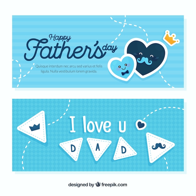 Blue fathers day banners