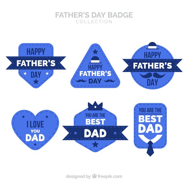 Blue fathers day label collection