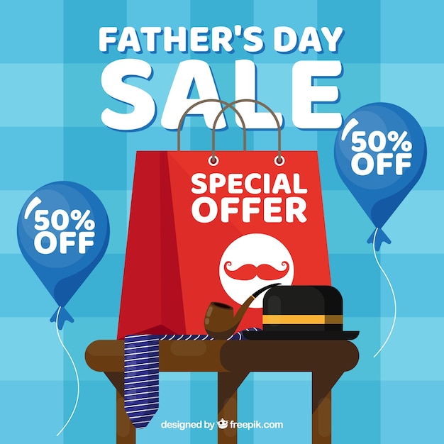 Blue fathers day sale background