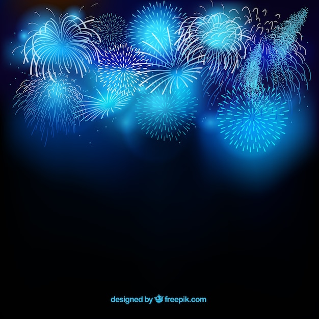 blue fireworks hd