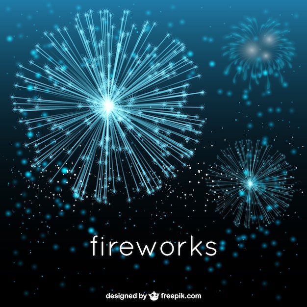 Free Vector | Blue fireworks show