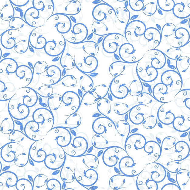 Premium Vector | Blue floral pattern background