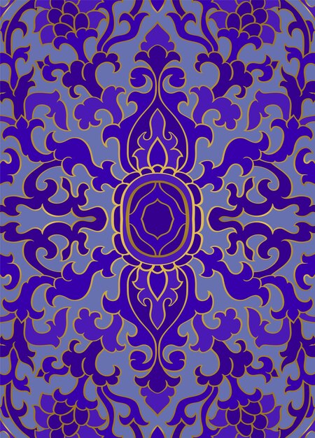 Premium Vector | Blue floral pattern.