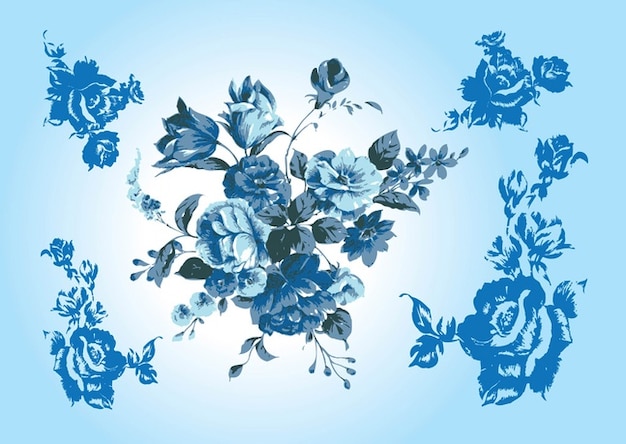 Blue flower vectors Vector | Free Download