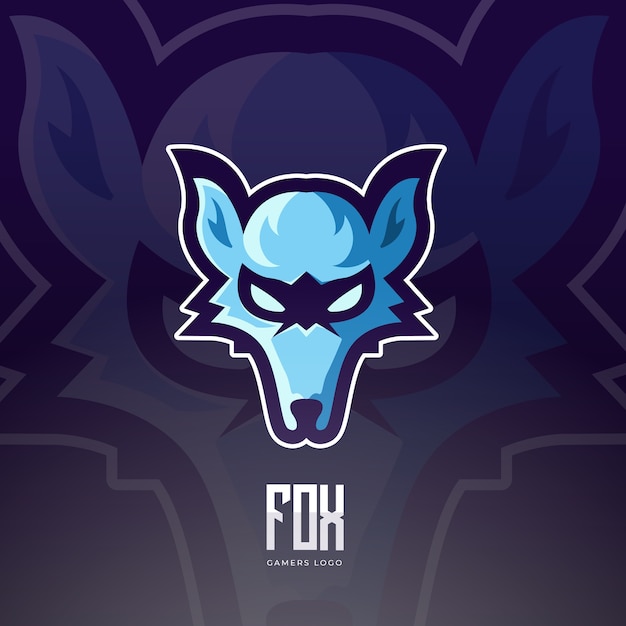 Premium Vector | Blue fox mascot esport logo design