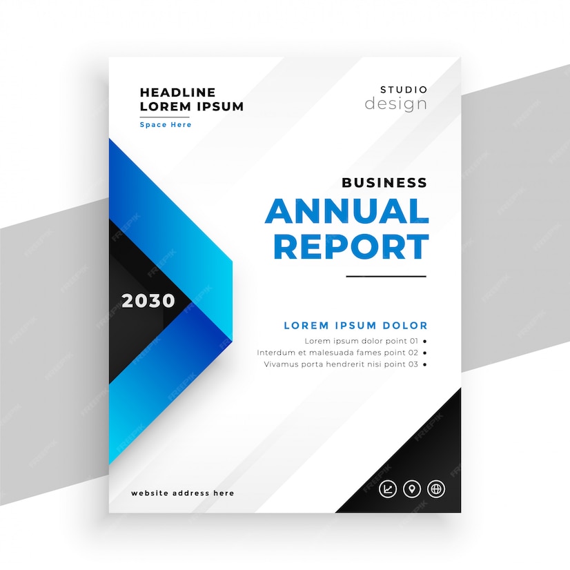 Free Vector | Blue geometric annual report presentation template