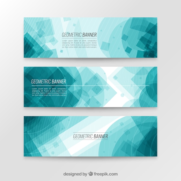 Download Free Vector | Blue geometric banner collection