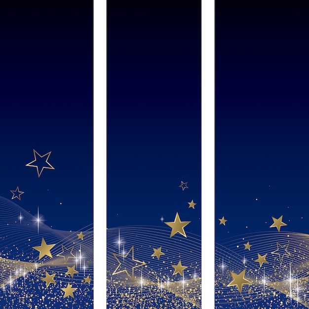 Blue and gold background set Vector | Premium Download