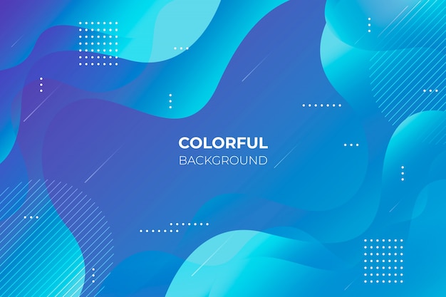 Blue gradient background with abstract shapes Free Vector