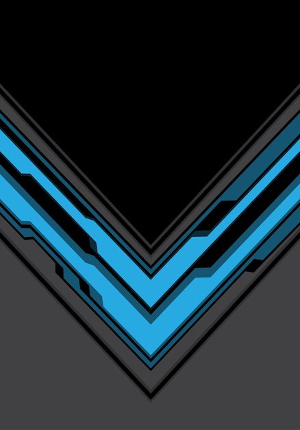 青い灰色の矢印サイバー 黒の技術背景 プレミアムベクター