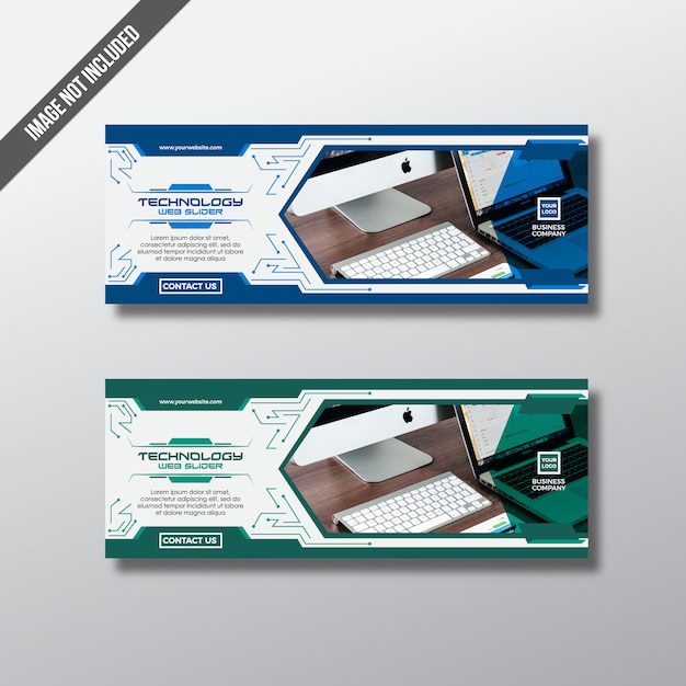 Free Vector | Blue and green banner