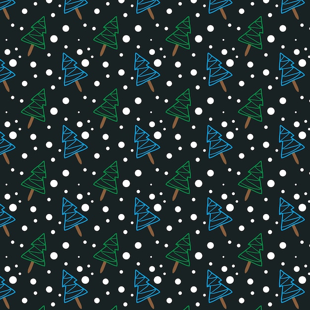 Premium Vector | Blue green zig zag pine tree snow pattern for ...