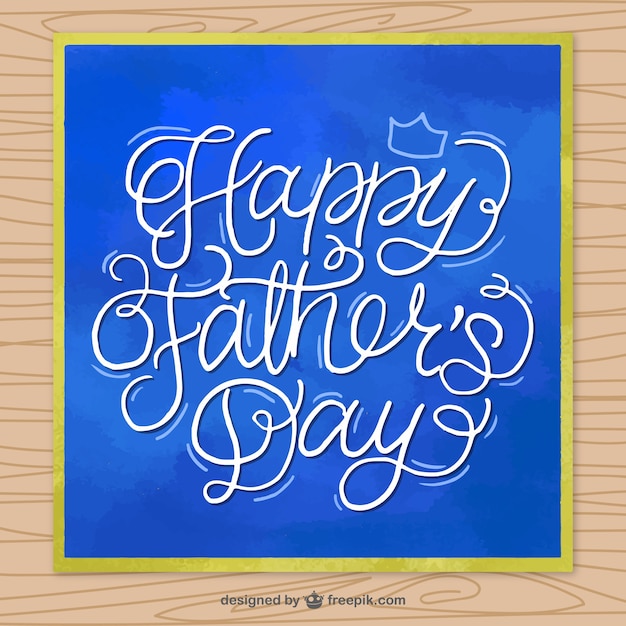 Free Vector | Blue greeting card in watercolor style for father's day