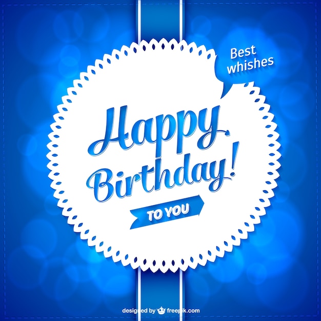 Happy Birthday Card Blue