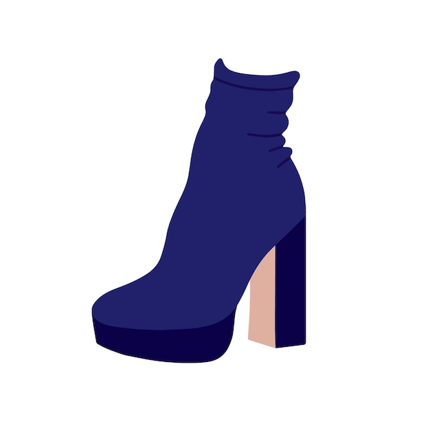 Premium Vector | Blue highheeled boots winter or autumn shoes vector ...