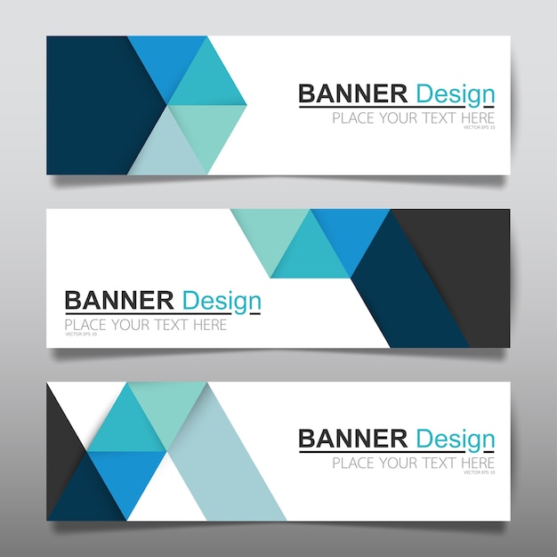 Premium Vector | Blue horizontal business banner layout template.