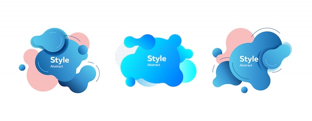 Blue irregular abstract element set Free Vector