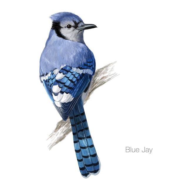 Premium Vector Blue Jay Bird Illustration