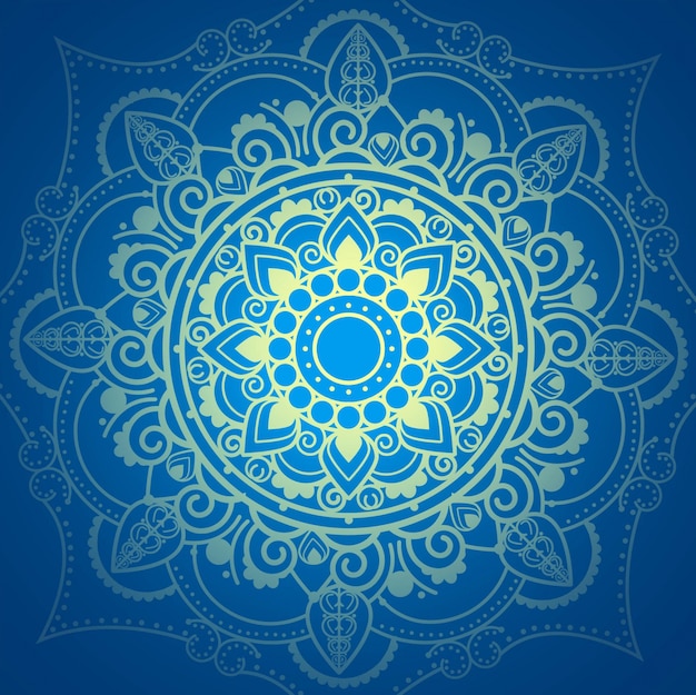 Download Vector - Blue mandala background - Vectorpicker