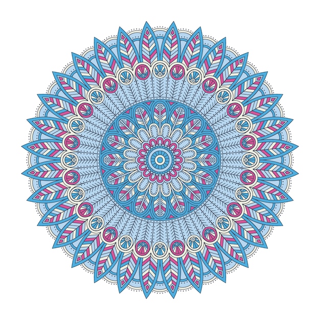 Download Blue mandala design Vector | Premium Download