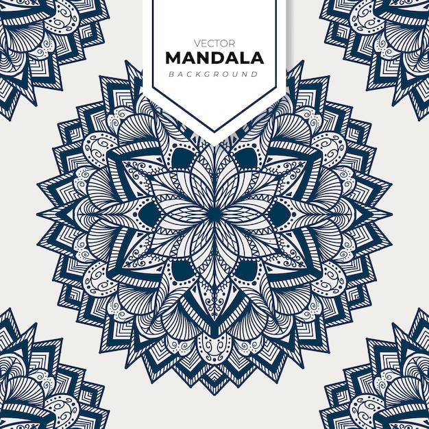 Download Blue mandala vector isolated on white vector hand drawn ...