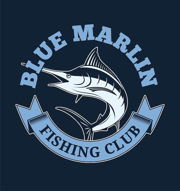 Download Blue marlin fishing club Vector | Premium Download