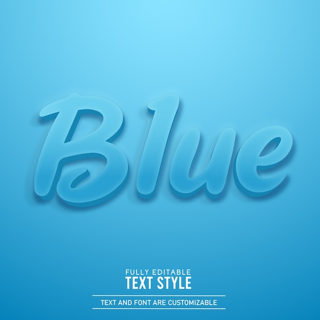 Premium Vector | Blue minimalist simple realistic shadow text effect