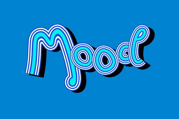 Free Vector | Blue mood retro typography wallpaper