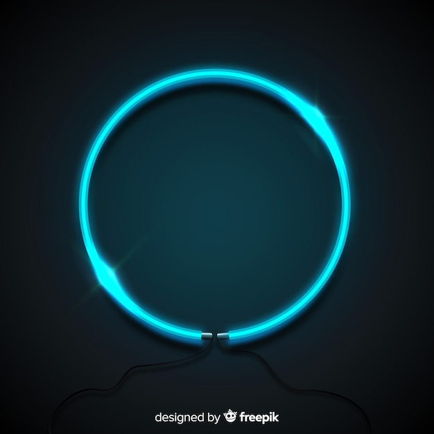 Blue neon circle | Free Vector