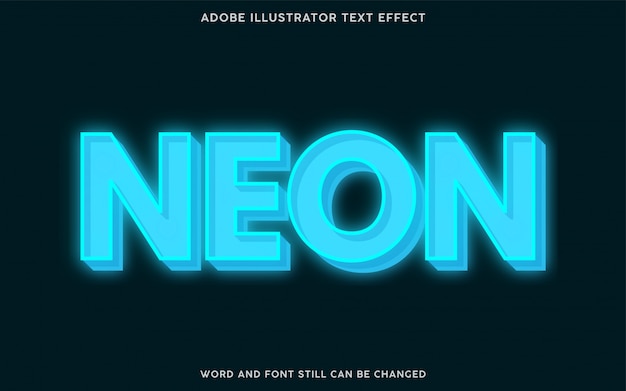 Premium Vector | Blue neon text effect