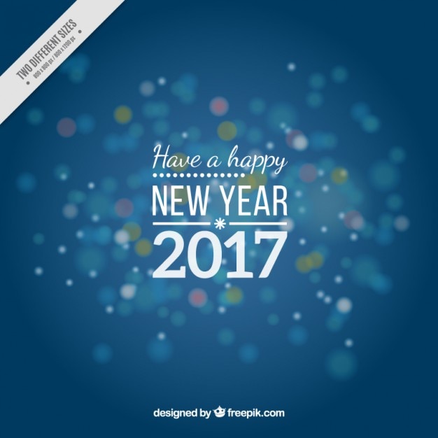 Blue new year background in bokeh style Vector | Premium Download