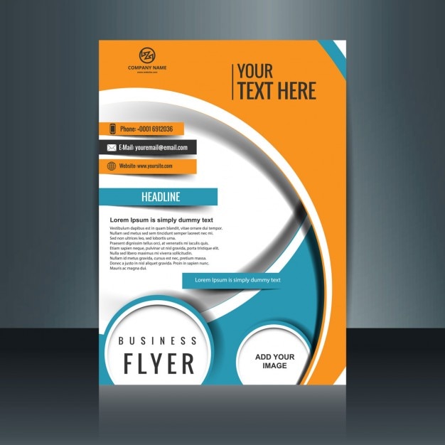 Free Vector | Blue and orange business flyer