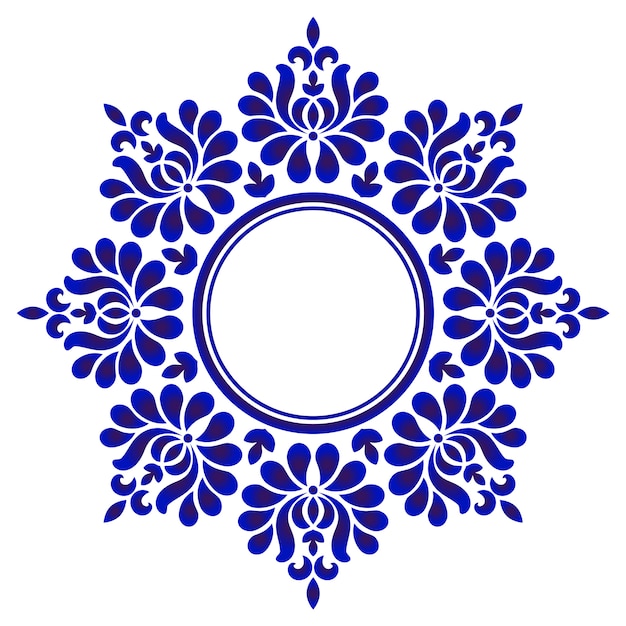 Download Premium Vector | Blue ornamental round, decorative circle ...