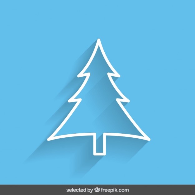 Download Blue outline Christmas tree Vector | Free Download