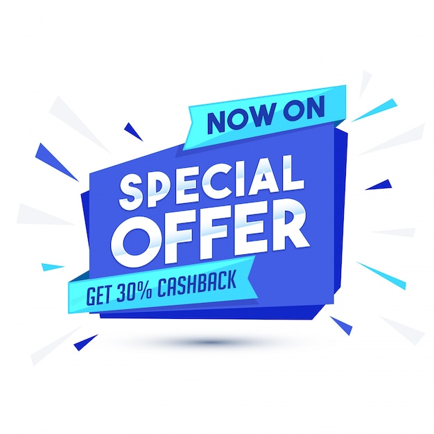 Premium Vector | Blue paper banner or tag of special offer sale.