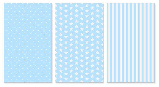 Premium Vector Blue Pattern Baby Background Polka Dot Stripes Stars Pattern