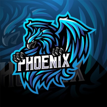 Premium Vector | Blue phoenix sport mascot logo design