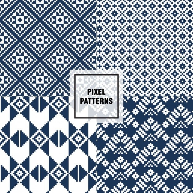 Free Vector | Blue pixel patterns