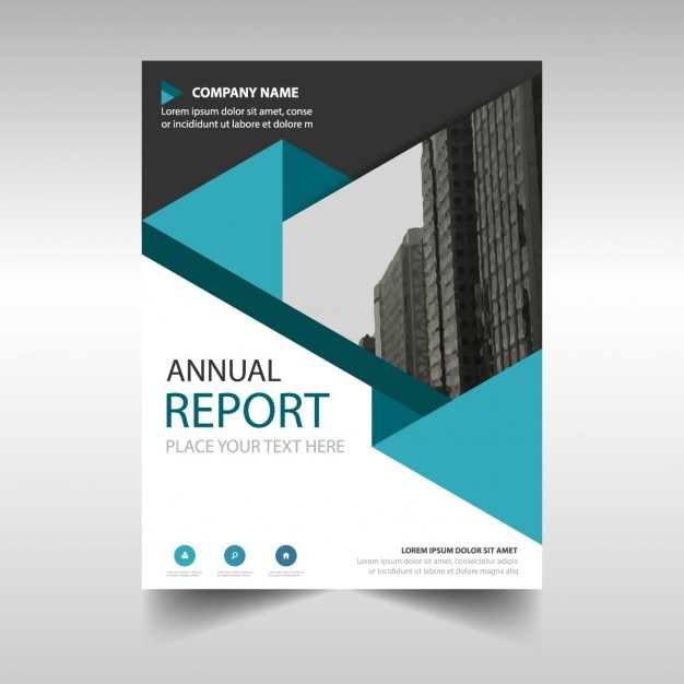 Free Vector | Blue polygonal annual report cover template