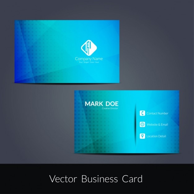 Free Vector Blue Polygonal Business Card