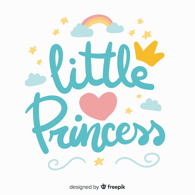 Free Vector | Blue princess lettering background