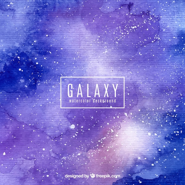 Blue And Purple Watercolor Galaxy Background Free Vector