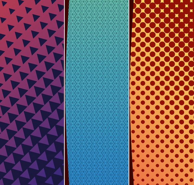 Premium Vector Blue Purple Yellow Gradient And Pattern Backgrounds Frames Set Cover Design