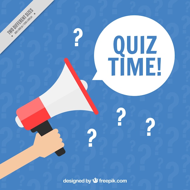 Blue quiz background with megaphone Vector | Free Download