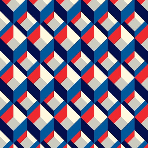 Premium Vector | Blue and red squared seamless pattern