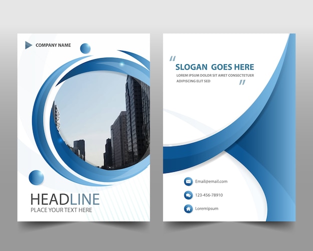 Download Blue round modern annual report template | Free Vector