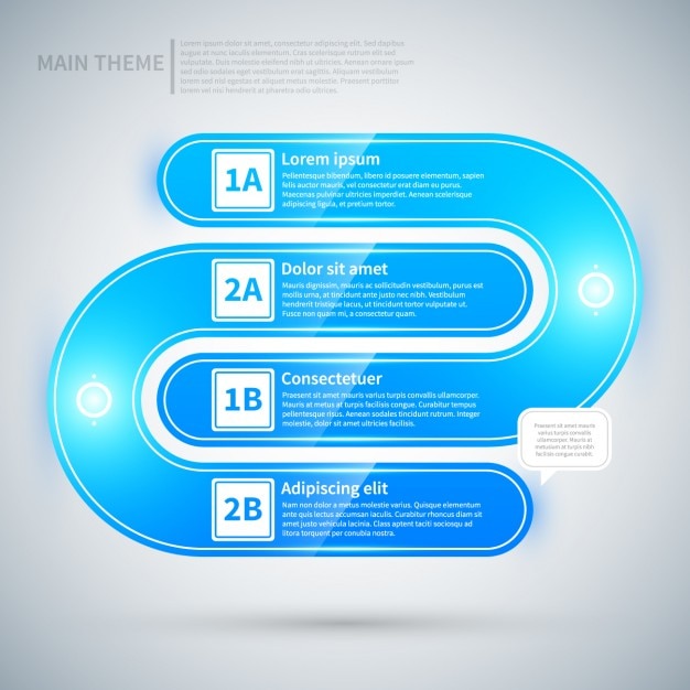 Blue rounded infographic with glossy\
texture