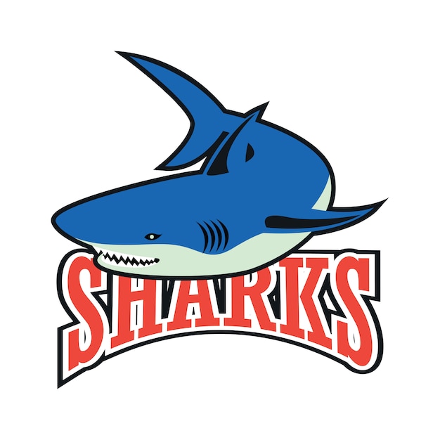 Blue sharks logo | Premium Vector